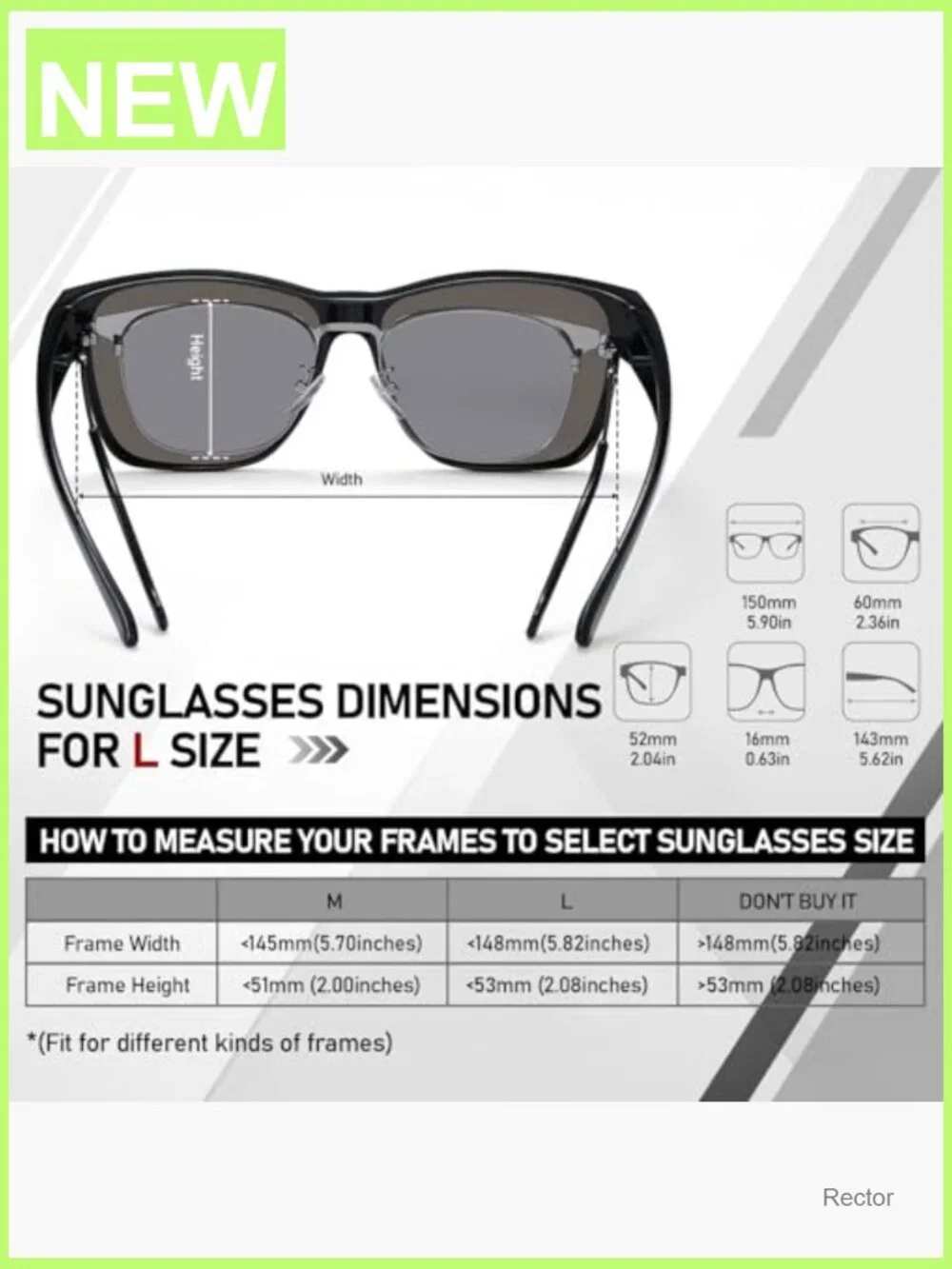 Men's Oversized Square Fit Over Sunglasses Polarized UV400 Driving Shades